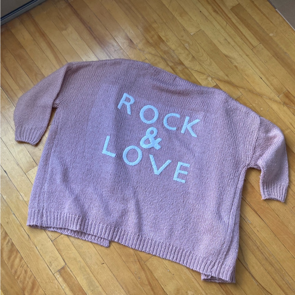Rock & Love Dusty Rose Open-Front Knit Cardigan